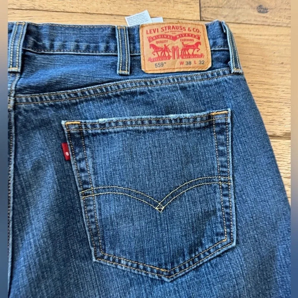Levi's 559 Relaxed Straight Mens Jeans Blue Medium Wash W38 L32 00559-2765 (939)